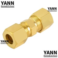 YANN Brass Compression Fitting, Straight Multiple Sizes Tube Fitting Connector, Brass Compression Co