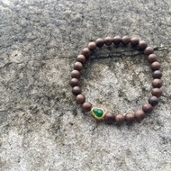 6mm 天然原生綠奇楠沈香/沉香 瓜料翡翠設計單圈手串