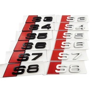 3D ABS Chrome Black Logo S3 S4 S5 S6 S7 S8 Emblem Car Trunk Badge Sticker For Audi 8Y 8P 8V B6 B8 B9