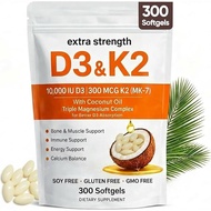 ELVERA Vitamin D3 K2 Magnesium Complex, Extra Strength D3 & K2 with Triple Magnesium Softgels, D3 K2