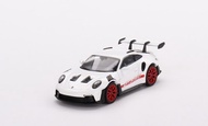 True Scale Miniatures Model Car Compatible with Porsche 911 (992) GT3 RS White with Pyro Red Accent 