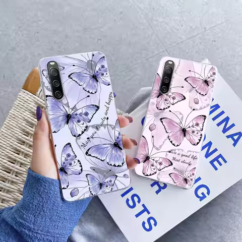 For Sony Xperia 5 10 IV Case Luxury Phone Case For Sony Xperia10 IV Marble Butterfly Flower Clear So