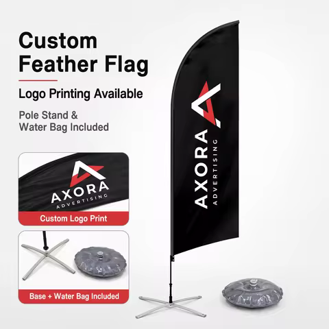 Custom Outdoor Advertising Blade Flag with Stand Pole Base Personalized Logo Banner for Shop Sale Pr