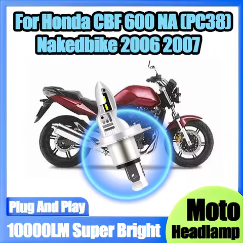 1PCS 10000LM High Low Beam H4 Motorcycle Head Lamp 6000K White LED Headlight 12V For Honda CBF 600 N