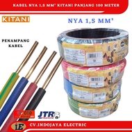 Kabel NYA 1,5 mm² Kitani Panjang100 meter Kabel Listrik Kawat Tunggal/Engkel untuk Instalasi rumah