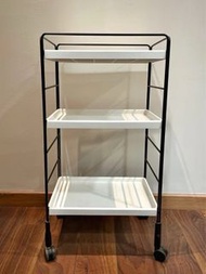 IKEA Stylish Utility Shelves in matt coated metal flame with white plastic trays/ shelves 宜家傢俬實用置物架啞