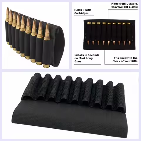 Allen Rifle Buttstock Shell Cartridge Holder fits most hunting rifles .270, 30.06, 6.5 creedmoor, 7m