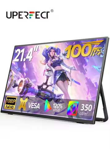 UUPERFECT 21.4'' Portable Monitor 100Hz IPS Display With Type-C Mini HDMI Second DisplayAdjustment S