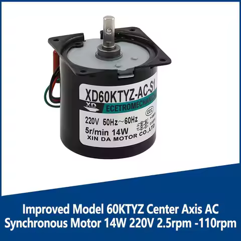 220V 14W 2.5rpm -110rpm Improved Model 60KTYZ Center Axis AC Synchronous Motor Permanent Magnet Moto