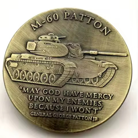 M-60 Patton Tank Copper Plated Souvenir Coin Military Fans US Army Commemorative Coin Collectible Gi