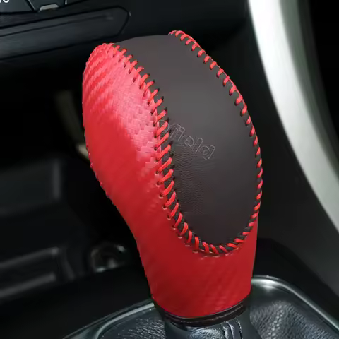 Carbon Fiber Hand-sewn Gear Shift Knob Handle Cover for Ford Ecosport Mondeo Fusion Kuga Edge Smax 2