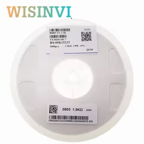 5000PCS full reel 0805 Resistor SMD Accuracy 1% 0 ohm~10M ohm 1K 2.2K 10K 100K 0 1 10 100 150 220 33