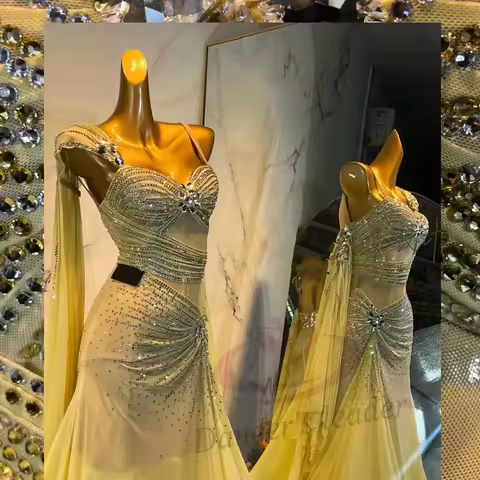 Ballroom Modern Dance High-end Dance Attire International Stage Performance High-end Custom Pleated 