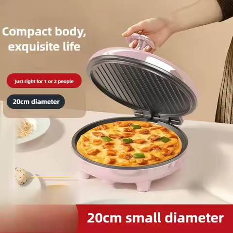 220V Household Dual-side Heating Electric Crepe Maker Home Electric Baking Pan,20cm Diameter Pizza P