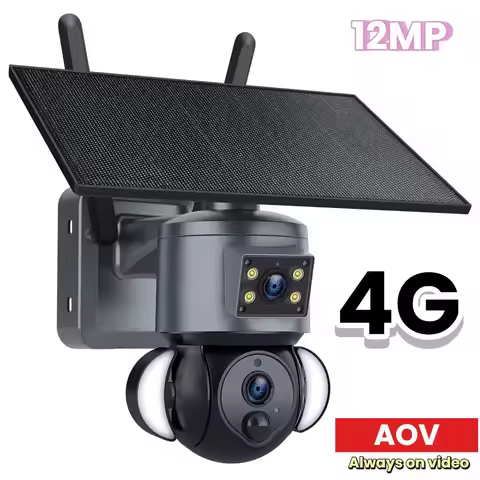 SECTEC 4G LTE Solar Security Camera 12MP Wireless WiFi Camera 24/7 Recording Lower Energy Consumptio