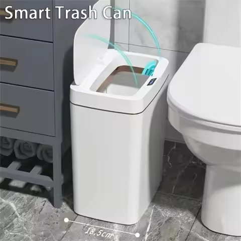 15L Smart Trash Can Sealed Waterproof Smart Sensor Trash Can Quiet Auto Motion Sensor Garbage Bin fo