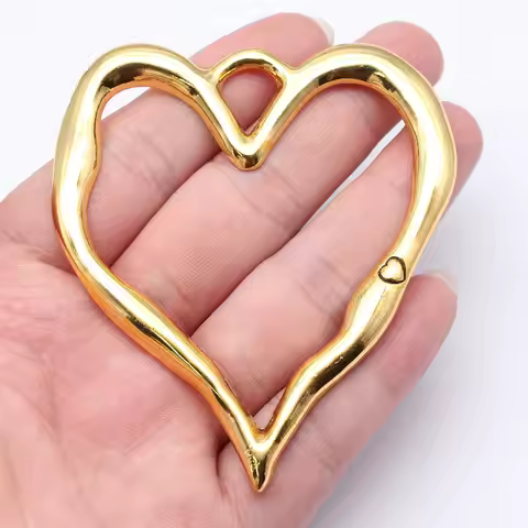 WYSIWYG 1pcs 78x67mm 2 Colors Big Heart Charms Pendant Pendant For DIY Jewelry Making Handmade Jewel