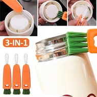 3-IN-1 Cup Cleaning Brush Multi-Functional Cup Cover Straw Cleaner Coffee Milk Bottle Groove Cleanin