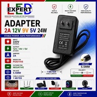 5V, 9V and 12v 2A or 2000Mah AC/DC Adapter
