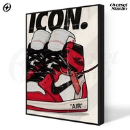 (Poster + Frameblock) Nike Air Icon Wall Poster Aesthetic Poster Nike Men's Room Decoration PNK01