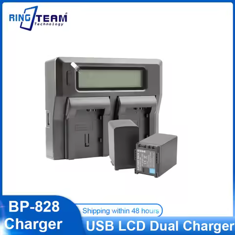 BP-828 BP828 BP 727 Battery USB Dual Charger for Canon VIXIA HF G50 HF G60 XA40 XA45 GX10 HF G20 HF 