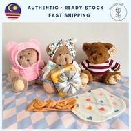 Baby Gift set - Famous Amos Bear Cookies Bib Headband Newborn Congratulations Mama Baby Shower idea