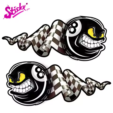 STICKY Old School Aufkleber 8 Ball Retro Sticker Flagge Racing Car Sticker Decal Decor