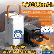 【Ready Stock】120W PowerBank 160000mAh Full Capacity Super Fast Charge Powerbank USB Type C PD Quick 