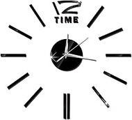 New 3D Home Decor Quartz Diy Wall Clock Clocks Horloge Watch Living Room Metal Fashion Acrylic Mirror Stickers Black