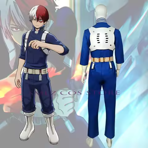 My Hero Academia Shoto Todoroki Cosplay Costume, Hero Suit Full Set, Halloween Party Outfit, In Stoc