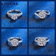 ATHENA JEWELRY Moissanite Original Cincin Silver Fashion 925 Diamond Women Perempuan Adjustable Ring M120