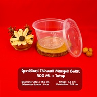 Thinwall Bulat 500ml / Cup Dessert / Mangkok Makan Plastik 500ml