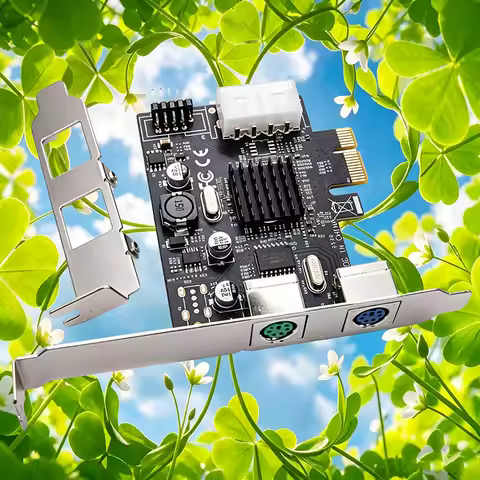 PCI Express X1 to PS2 Keyboard Mouse Port Expansion Card PCIE to Dual PS/2 Port Adapter With 9Pin US
