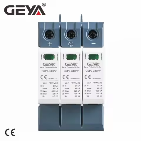 GEYA GSP9 3P SPD DC 600V 1000V 1500V 20KA~40KA House Surge Protector Protective Low-voltage Arrester