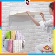 SMS 3D Foam Wall Wallpaper Plain Star Brick Motif Size 37.5 x 70 CM Waterproof Brick Sticker