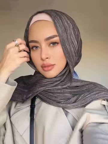 New Textured Rayon Modal Hijab Light Weight Scarf Muslim Women Shawl Crinkle Headscarf Viscose Cotto