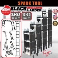 12-20 STEP ( 3.7M - 5.7M ) Heavy Duty Tangga Lipat Aluminium Multipurpose Ladder 200KG Foldable Adjustable Thickened