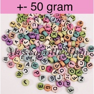 AB02C ALPHABET BEADS manik huruf ABC abjad comel cute utk aktiviti craft project decoration ideas