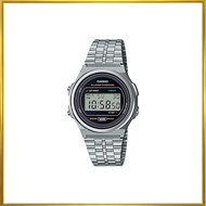 CASIO Casio Standard Vintage Wristwatch Unisex Classic Quartz Digital Metal Silver Black A171WE-1A [