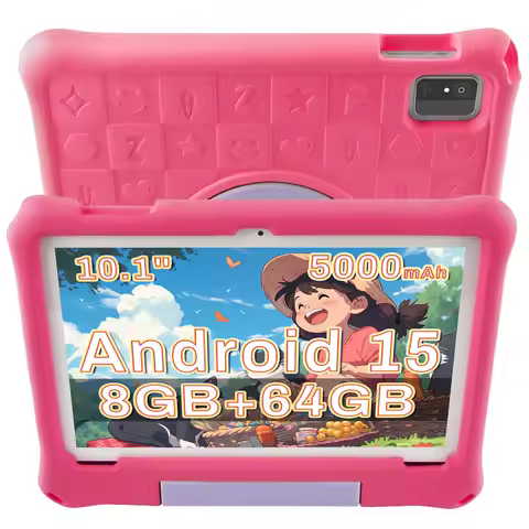 Kids Tablet 10.1" Android 15 8GB RAM 64GB ROM 1TB Expand WiFi6 2MP+5MP Camera Educational Tablet wit