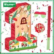 1st Birthday Pinata Mushroom Pinata with Stick Blindfold And Confetti Birthday Party Decoration for 