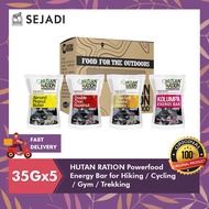 HUTAN RATION Powerfood Energy Bar Pro Series for Hiking / Cycling / Gym / Trekking (35g x 5 packs)