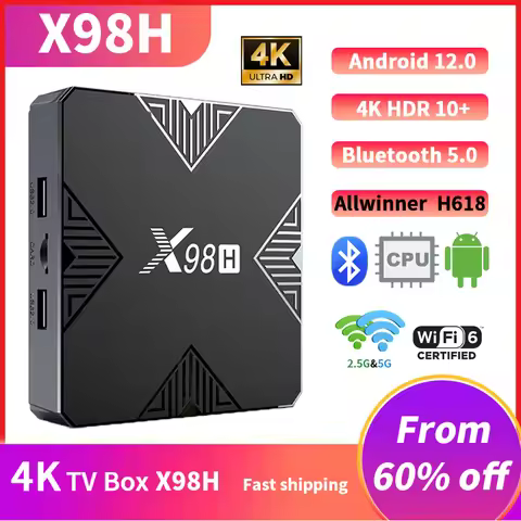 NEW X98H TV Box Allwinner H618 Android 12.0 Quad core Smart TV Box 4k 6K 2.4G/5G Wifi6 HDR Google Vo