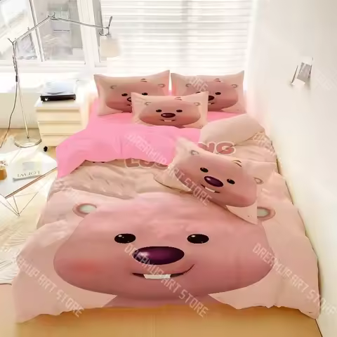 3D Print Penguin Loopy Cartoon Pororo Bedding Set Twin Queen King Full Size Duvet Cover Pillowcase B