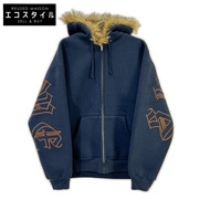 Supreme 25FW Navy Faux Fur Zip Up Hooded Sweatshirt L [Used]