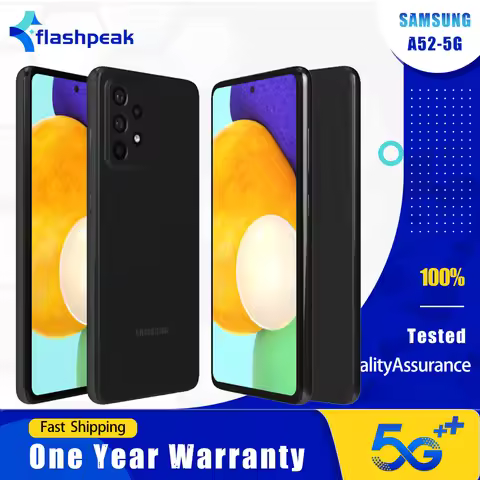 Original Samsung Galaxy A52 A526B/DS 5G Mobile Phone Dual SIM 6.5" 8GB+256GB NFC 64MP+32MP Snapdrago