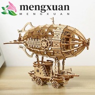 MENGXUAN 3D Wooden Puzzle, 3D Puzzle Wooden Construction Airship Model, Toy Construction Mechanical 