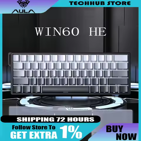 Aula Win 60/68He Magnetic Switch Keyboard Wired 8k Win60 68 New Custom Rgb Hot Swap Rt Esports Gamer