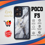 Latest P0C0 F5 Case - P0C0 F5 - Marble Motif - Premium Glossy Softcase Hardcase Material - P0C0 Glos