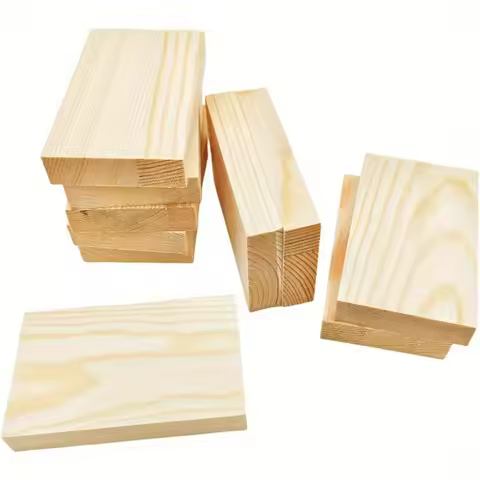 DIY Pine Wood Planks 5/10PCS 10.16x6.1x1.52cm Unfinished Rectangular Blanks for Wood Carving Paintin